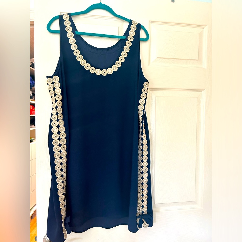 Lilly Pulitzer Navy Blue Dress with Cream Accents